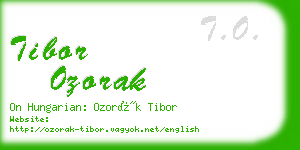 tibor ozorak business card